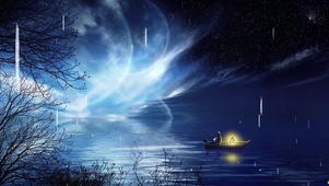 雨夜星河孤舟
