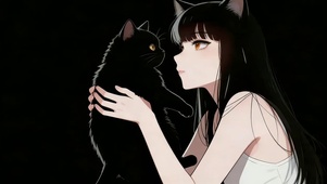 女孩和她的猫