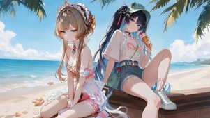 海边可爱女孩