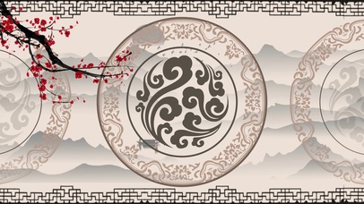 水墨中国风祥云花纹(无缝循环)