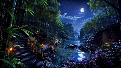 月夜竹溪