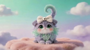 毛垫上猫咪