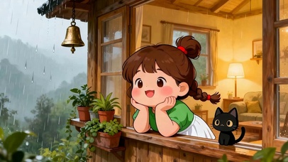 雨天女孩与萌宠