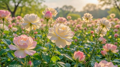 晨露清新月季花海
