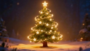 唯美梦幻的星星圣诞树