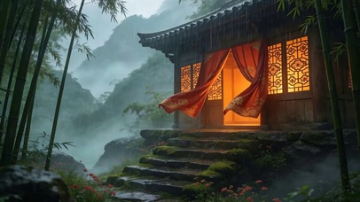 雨天竹林