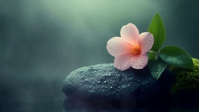 石头上的小花朵