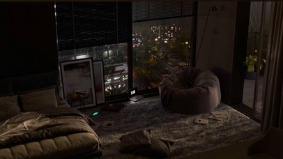 深夜雨天温馨卧室