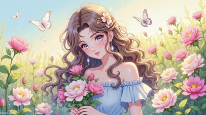 花丛少女