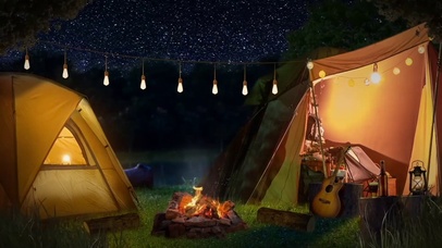 高原星空露营篝火