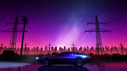 夜晚行驶的豪车