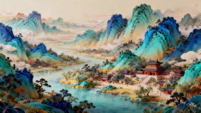 唯美的山水画
