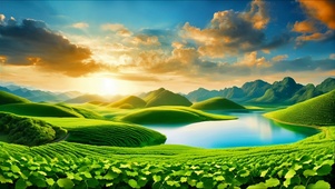 绿色护眼春日郊外美景
