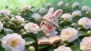 白茶花里的小兔