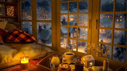 温馨冬雪小镇房间