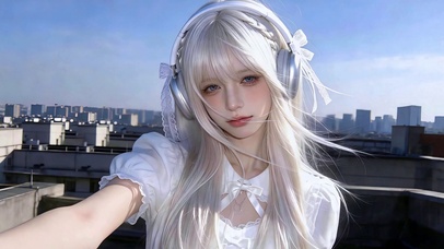 清纯银发甜美系女孩