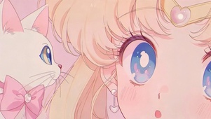 少女和小白猫