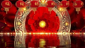 中国风灯笼金色花纹