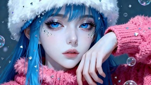 蓝发少女
