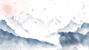 中国风水墨桃花动态背景