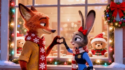 圣诞温馨橱窗朱迪尼克