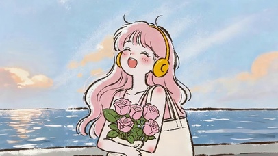 可爱简笔画女孩