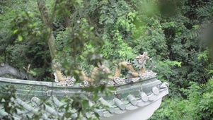4k中式建筑屋顶雕塑意境空镜
