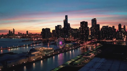 4K无人机芝加哥延时