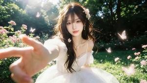 花香蝴蝶女孩