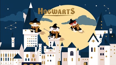 哈利波特骑着扫把飞