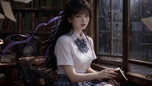 窗边读书少女