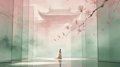 玉兰屏风美女