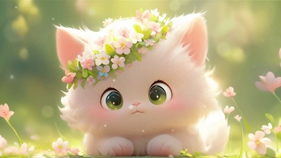 可爱花环小猫咪