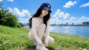 清纯少女河畔