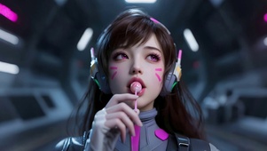 可爱棒棒糖女孩