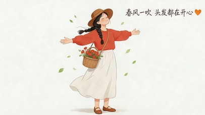 春风一吹头发在开心