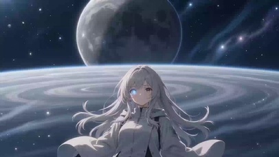 机甲银发少女太空