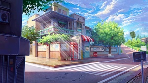 插画-街角别墅