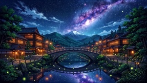 星河拱桥夜