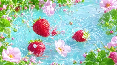 草莓落水