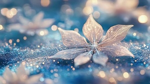 微观冬日雪花冰晶花朵