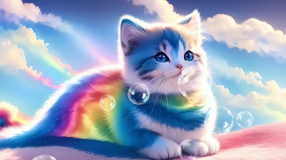 彩虹泡泡猫