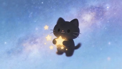 抱着星星猫咪
