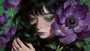 女孩与黑猫