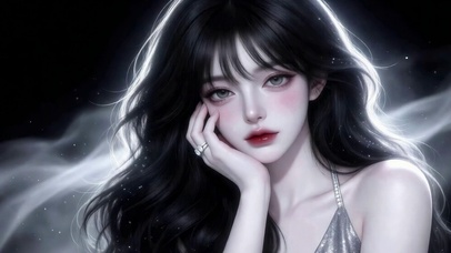 黑发光感清冷美少女