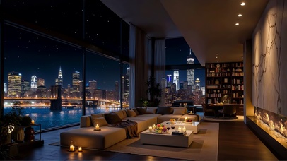 窗揽星河夜景城