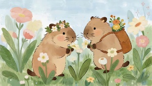 采花的卡皮巴拉