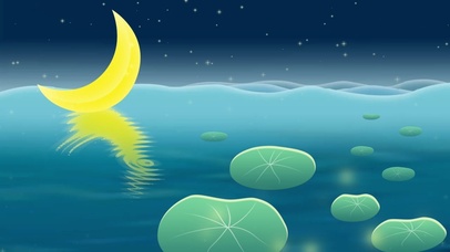 荷塘唯美月亮船