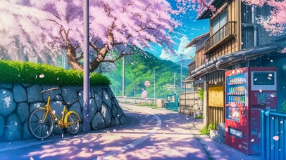 乡村樱花小路