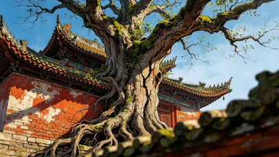 红墙千年古树